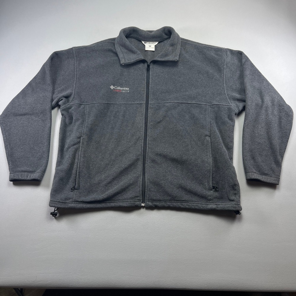 Columbia Cross Terra Fleece Jacket Mens 2XL Charcoal Gray Full Zip Athleisure